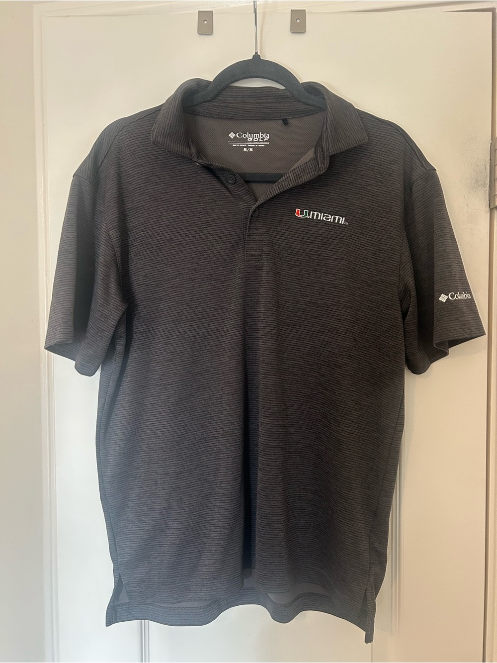 Columbia Men’s Gray UMiami Logo Polo Shirt